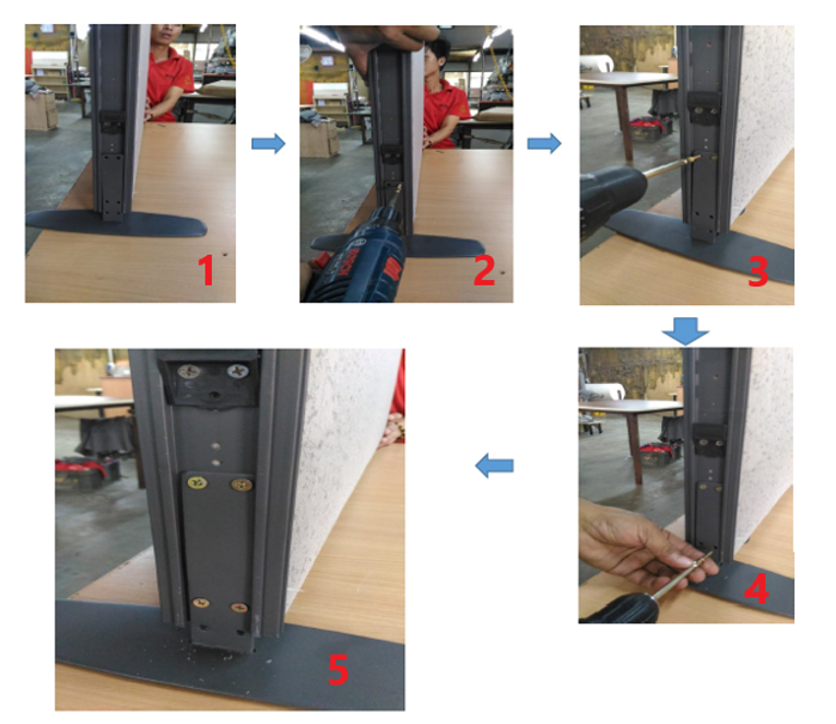 Space divider feet assembly