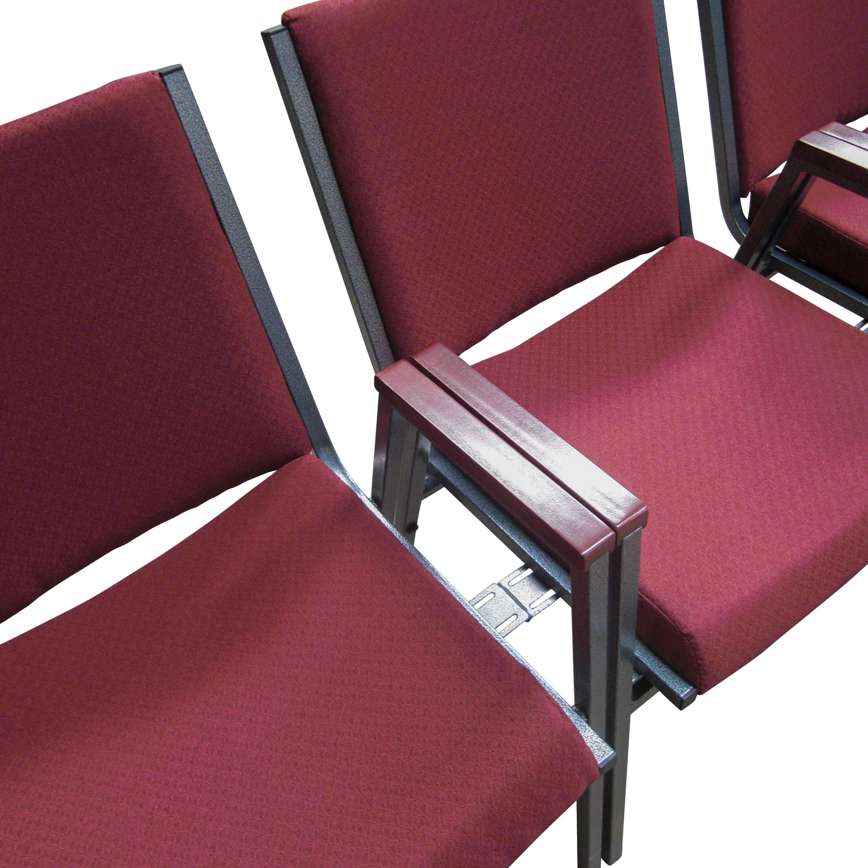 Stackable office chairs attached