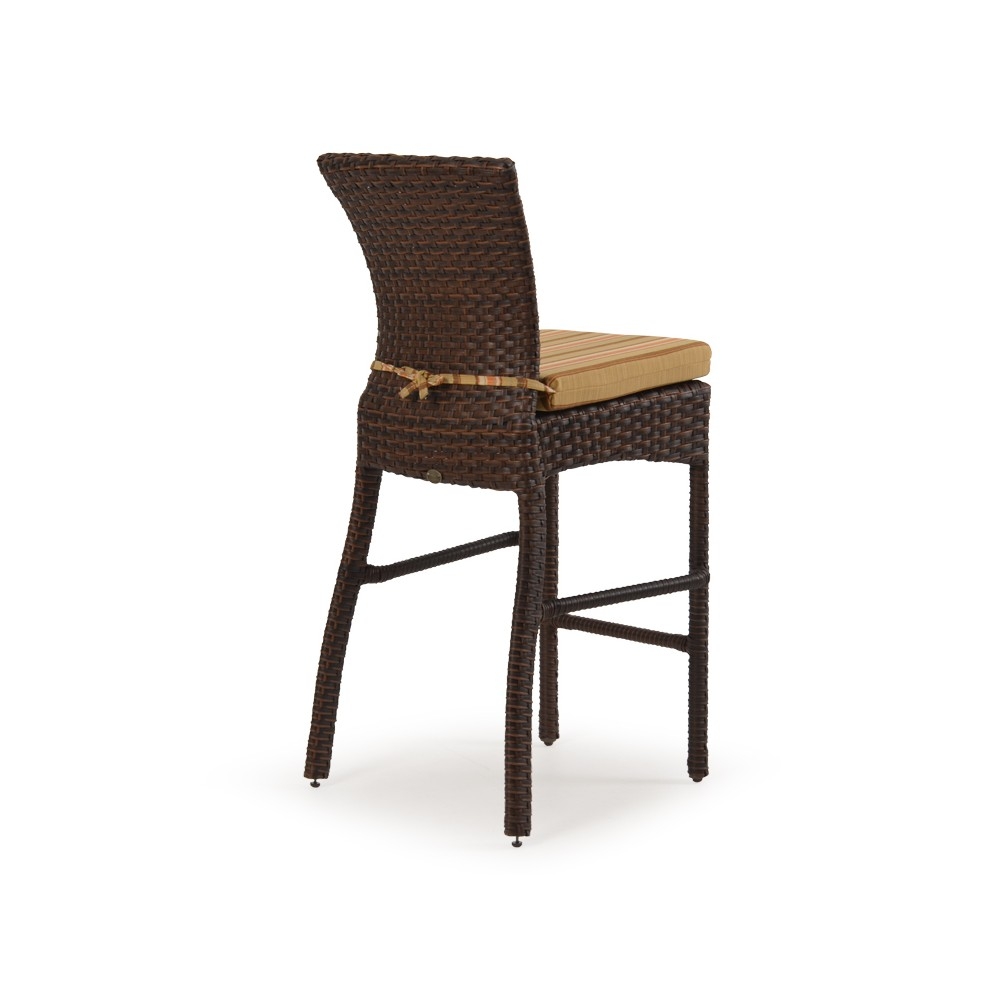 Tall wicker chair rear view