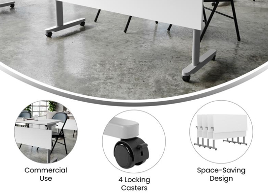 Training table with t leg 5x2 white grey 17 Training table with t leg 5x2 white grey 17