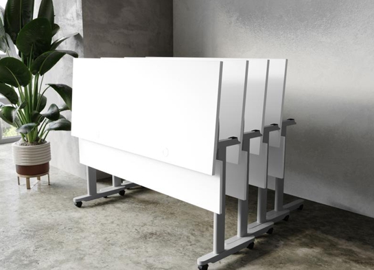Training table with t leg 5x2 white grey 2 Training table with t leg 5x2 white grey 2