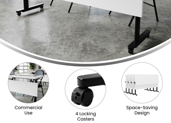 Training table with t leg 6x2 white black 17 Training table with t leg 6x2 white black 17