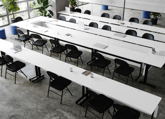 Training table with t leg 6x2 white black 3 Training table with t leg 6x2 white black 3