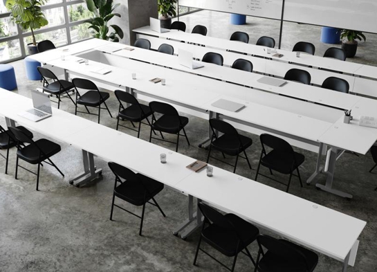 Training table with t leg 6x2 white gray 3 Training table with t leg 6x2 white gray 3