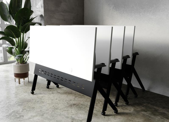Training table with x leg 5x2 white black 2 Training table with x leg 5x2 white black 2