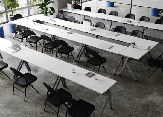 Training table with x leg 5x2 white gray 3 Training table with x leg 5x2 white gray 3