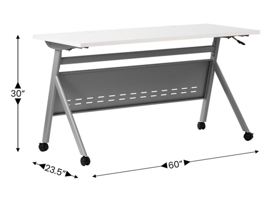 Training table with x leg 5x2 white gray 6 Training table with x leg 5x2 white gray 6