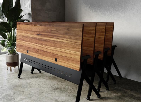 Training table with x leg 6x2 walnut blck 2 Training table with x leg 6x2 walnut blck 2
