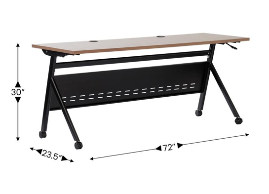 Training table with x leg 6x2 walnut blck 6 Training table with x leg 6x2 walnut blck 6