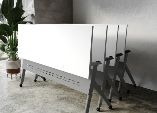 Training table with x leg 6x2 white gray 2