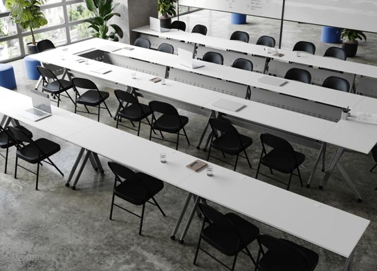 Training table with x leg 6x2 white gray 3