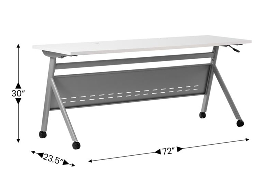 Training table with x leg 6x2 white gray 6
