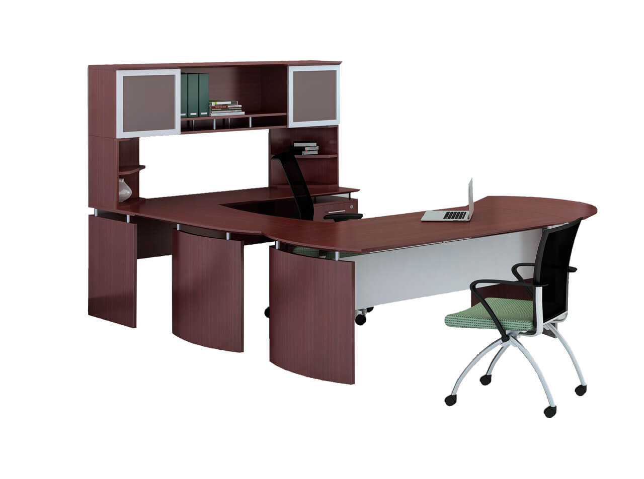 U shaped desk with hutch CUB MNT 29 LMH YAM