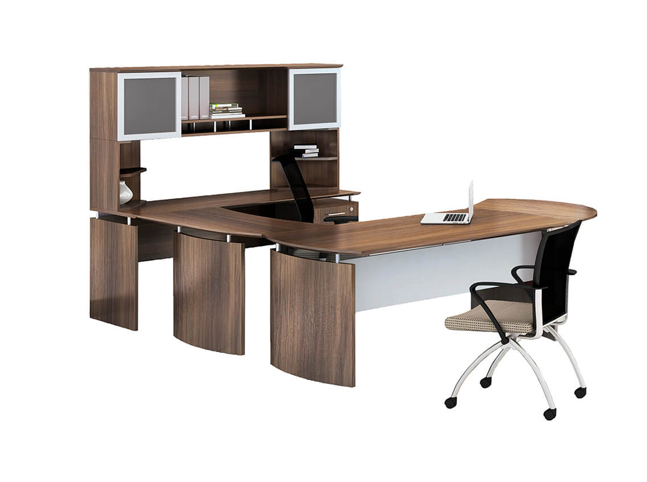 U shaped desk with hutch CUB MNT 29 TBS YAM 1