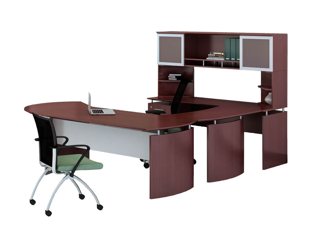 U shaped desk with hutch CUB MNT 30 LMH YAM