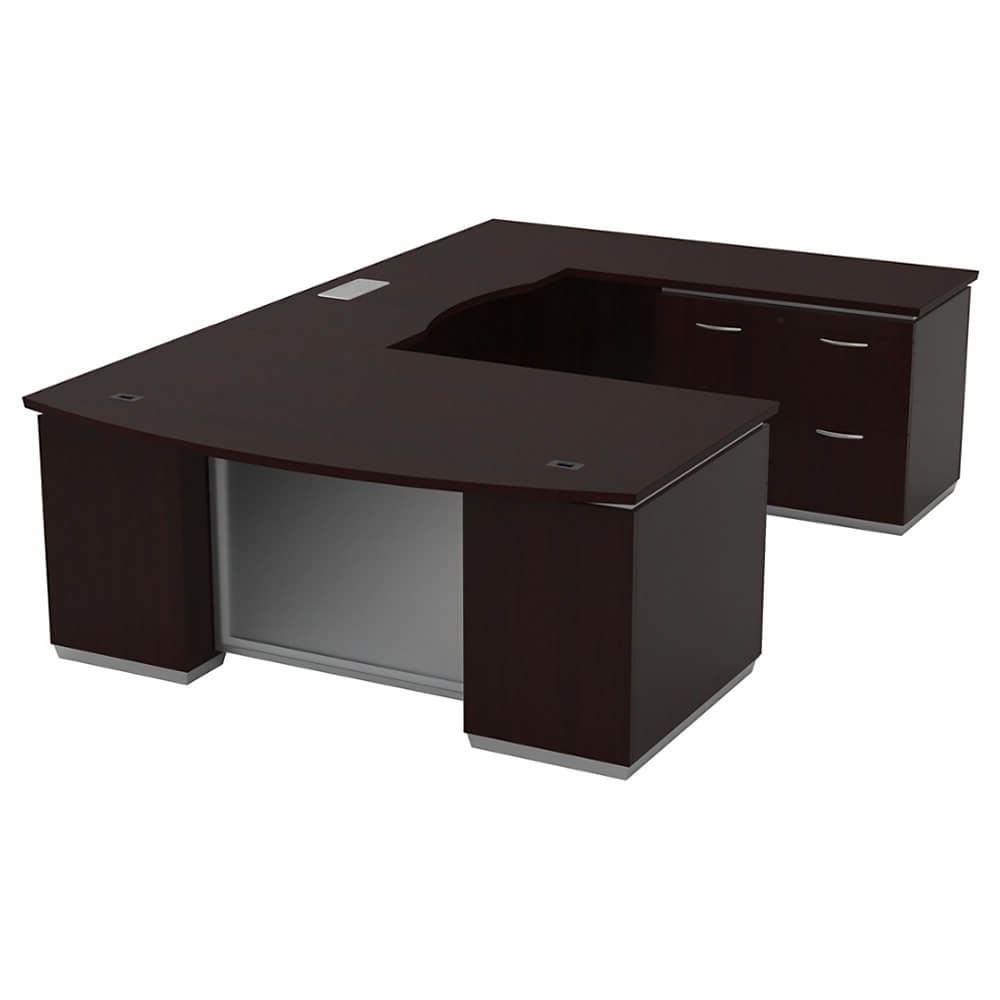 U shaped desk black deals