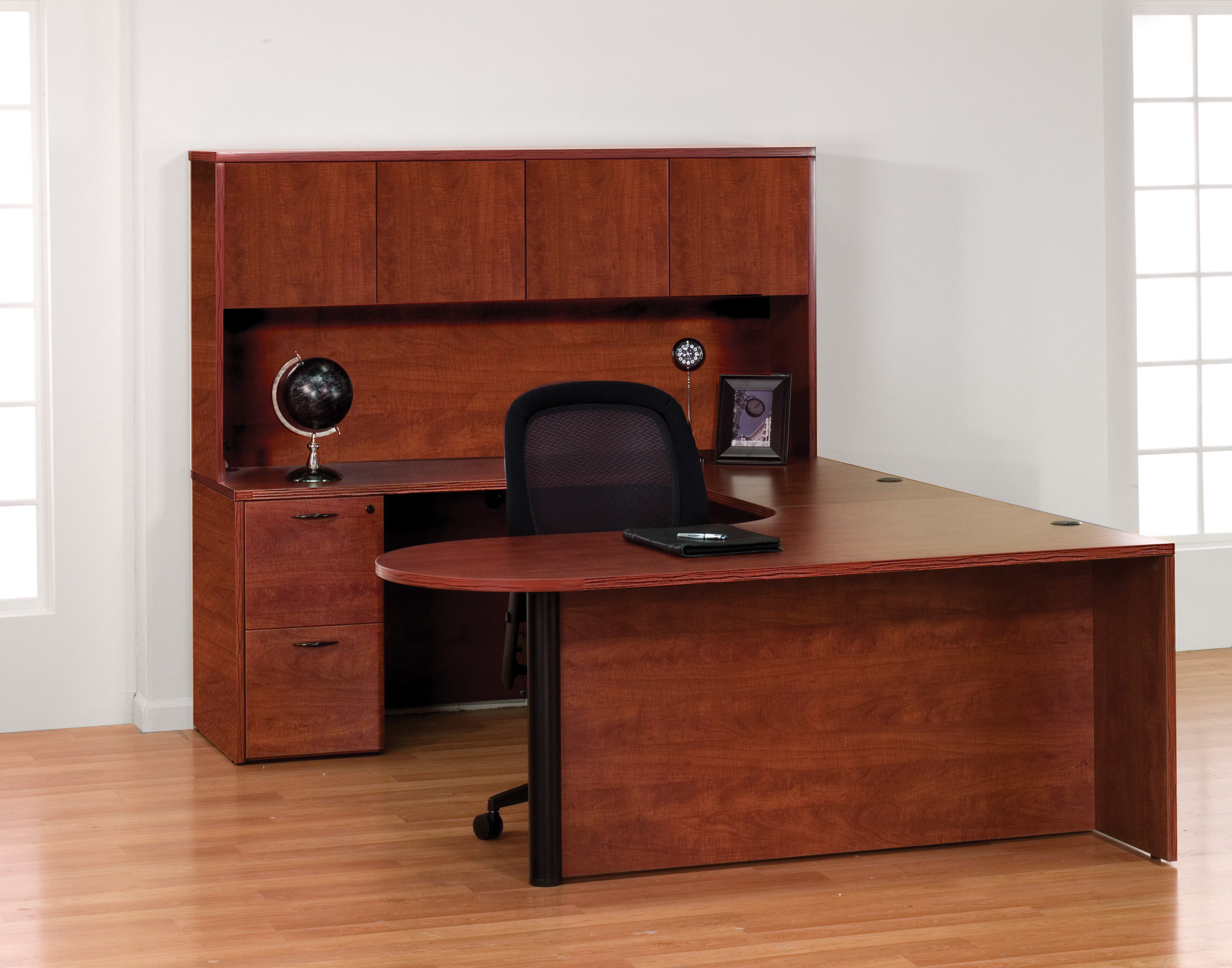 U Shaped Desk With Hutch - Modern U Shaped Desk with Hutch Novato 71W x