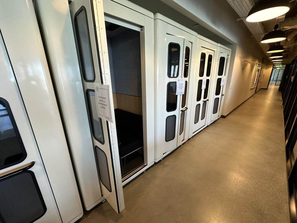 Used white acoustical phone booths 090325 CWU1 5