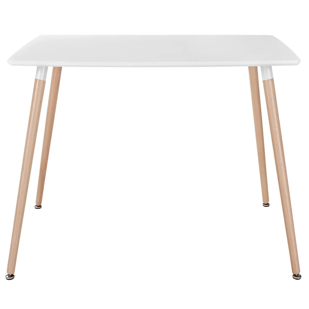 White restaurant table side view