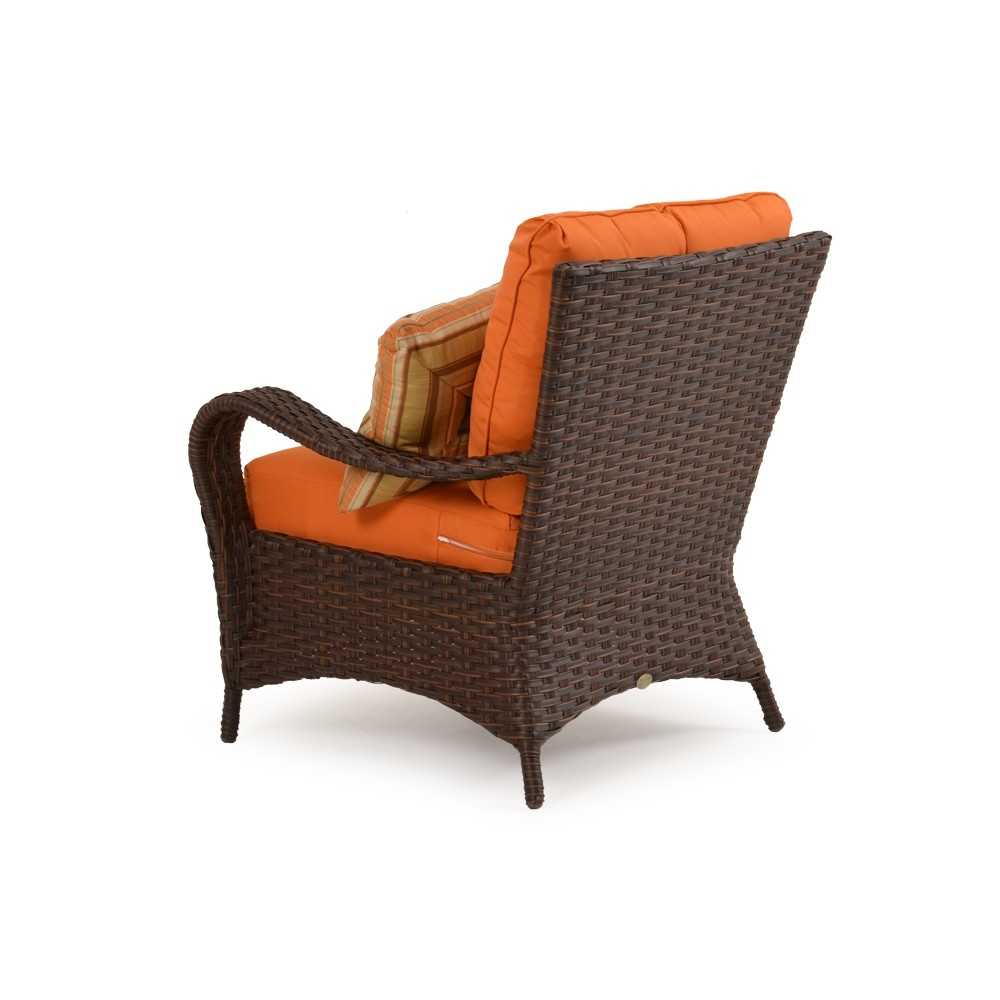 Wicker lounge chair rear view