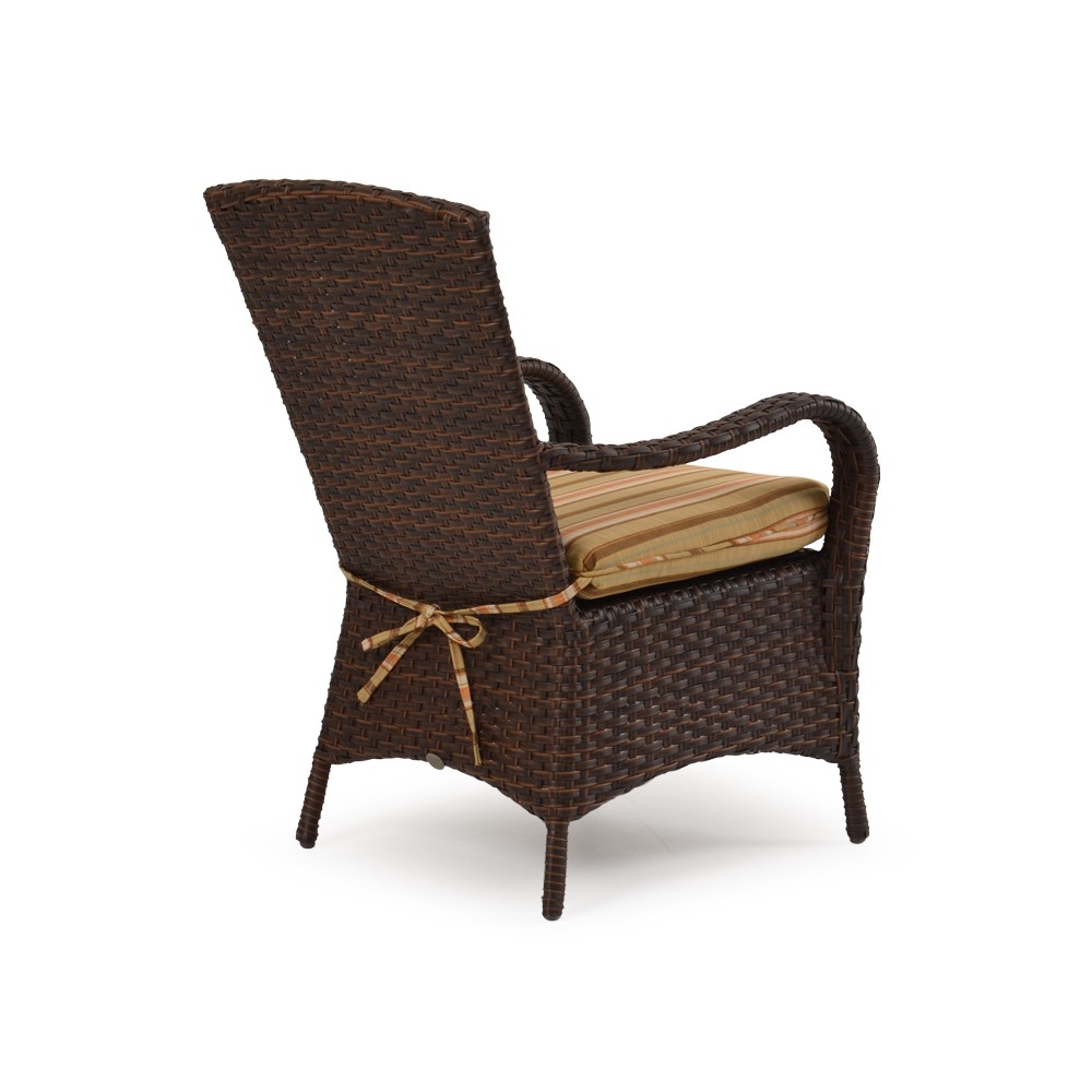 Wicker patio chairs rear view
