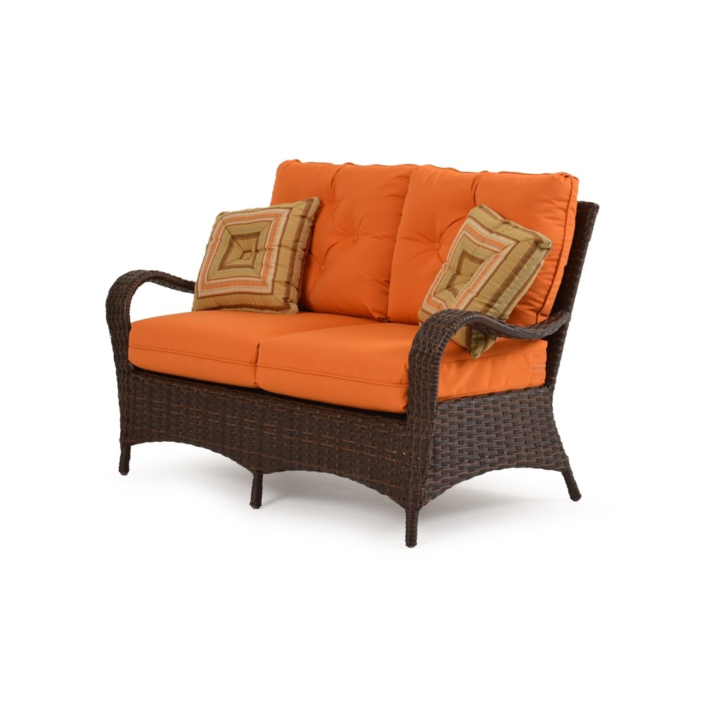 Wicker sofa side view