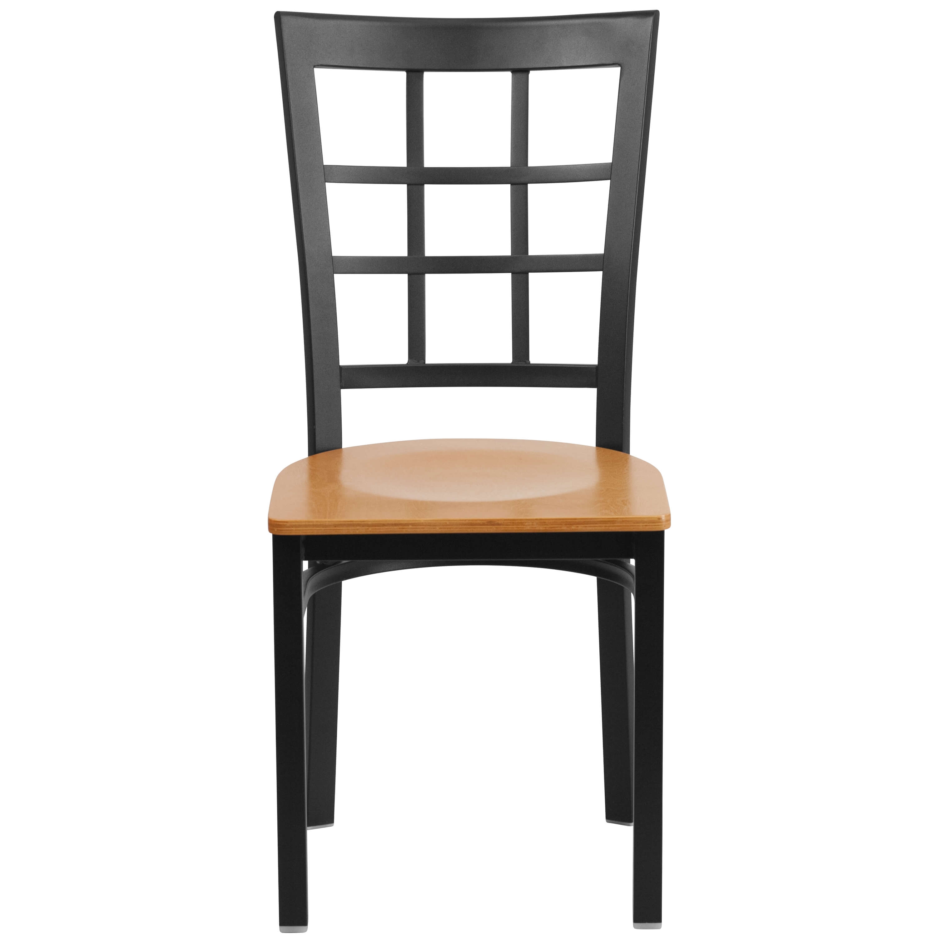 Window back metal chair front view