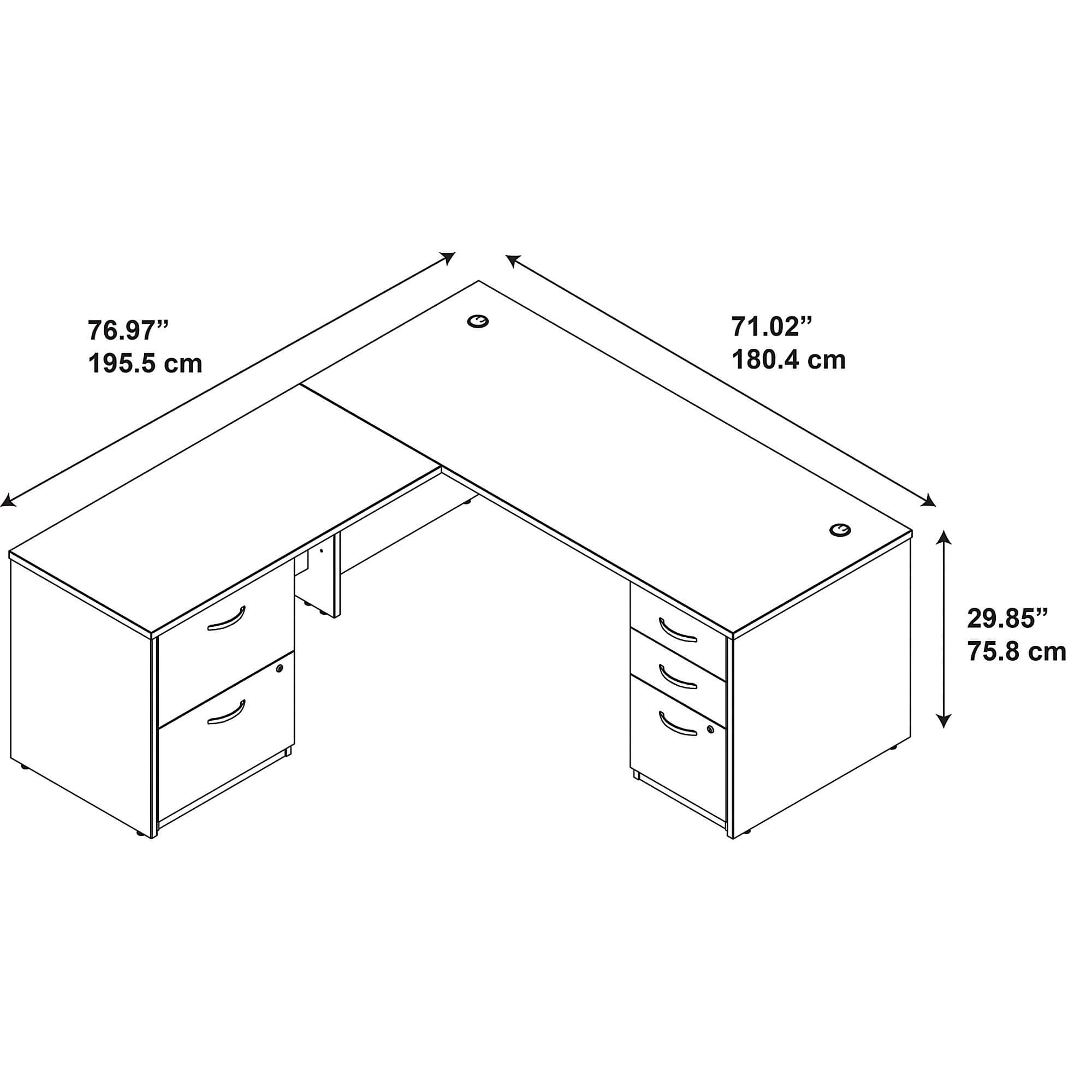 Louisa Wood L Shaped Desk 71 W x 77 D Louisa Wood L Shaped Desk 71 W x 77 D