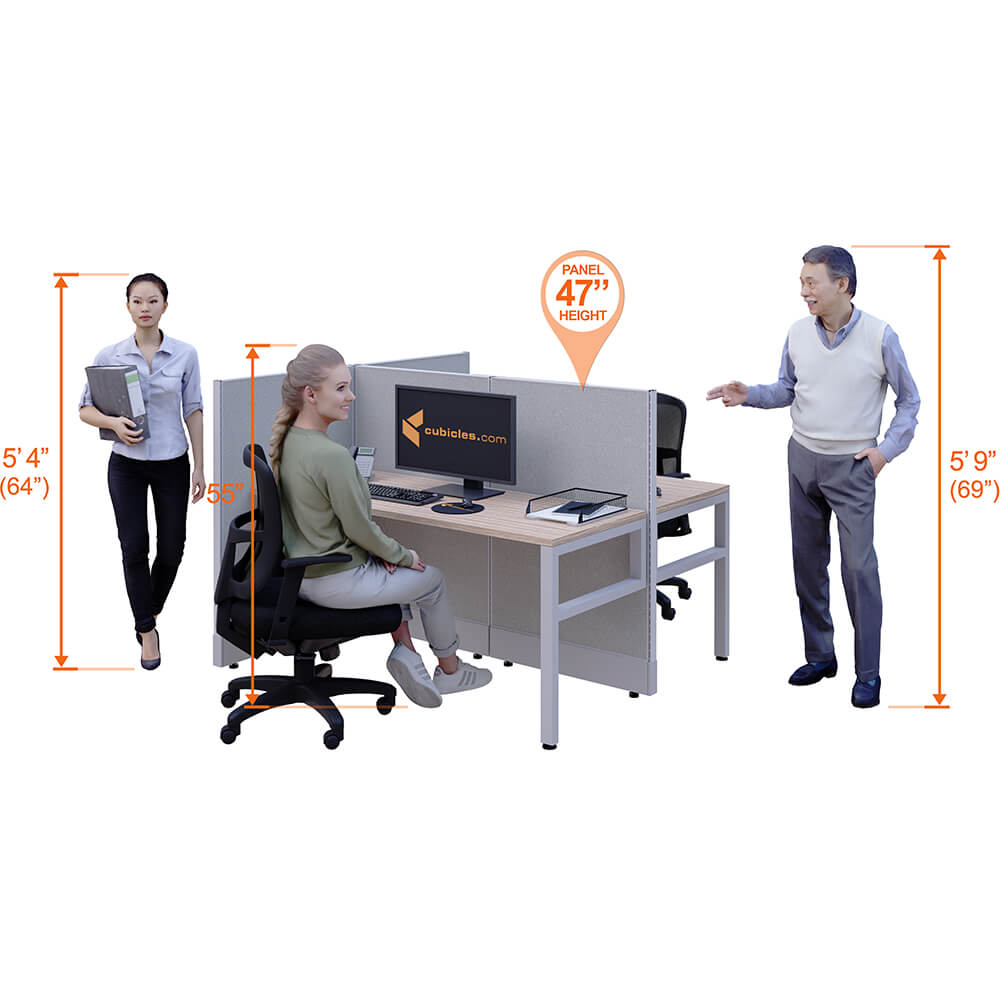 2pack cubicle furniture perspective heights