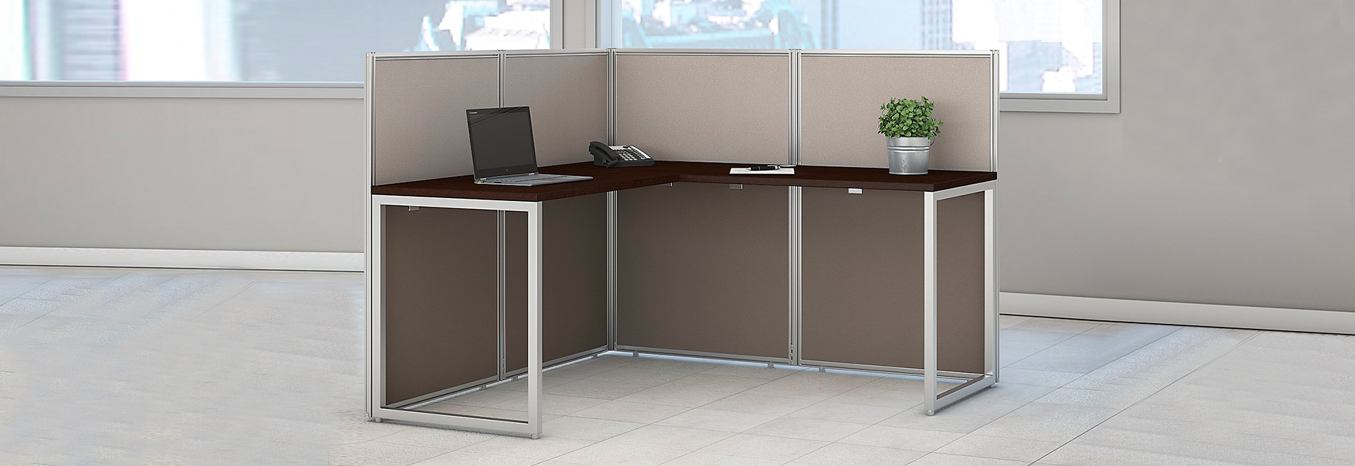 Business Office Furniture Desk with Panels - EZ Work Cubicle for 1 | EZ ...