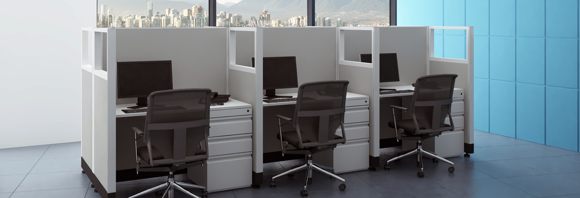 O2 NOW™ Hot Desking Hot Desk 39H Integrated Power Hot Desk 53H