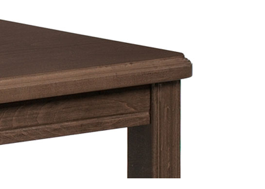 Scallop wood edge with Chippendale leg. Shown in Cocoa Vanilla (CVM). Customizable healthcare furniture.