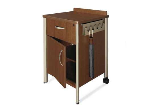 Additional Sonoma healthcare furniture items include a hospital bedside table