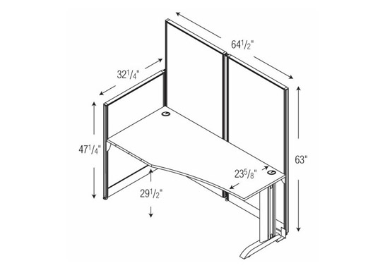 Ready To Assemble Furniture, Straight Station dimensions