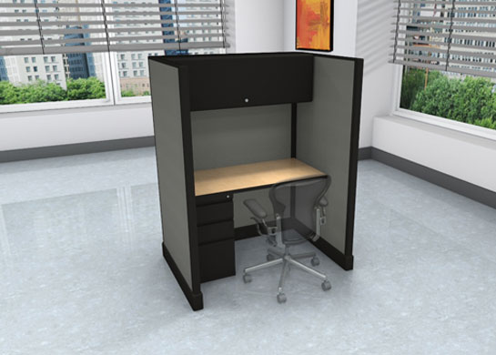 Call center images - high privacy - file drawers and overhead storage