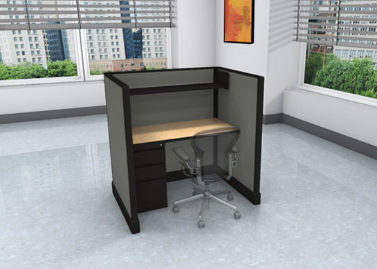 Call center images - medium privacy - file drawers and overhead storage