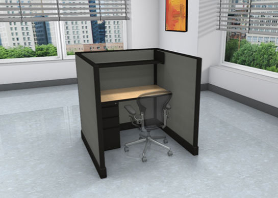 Call center images - medium privacy - file drawers and overhead storage