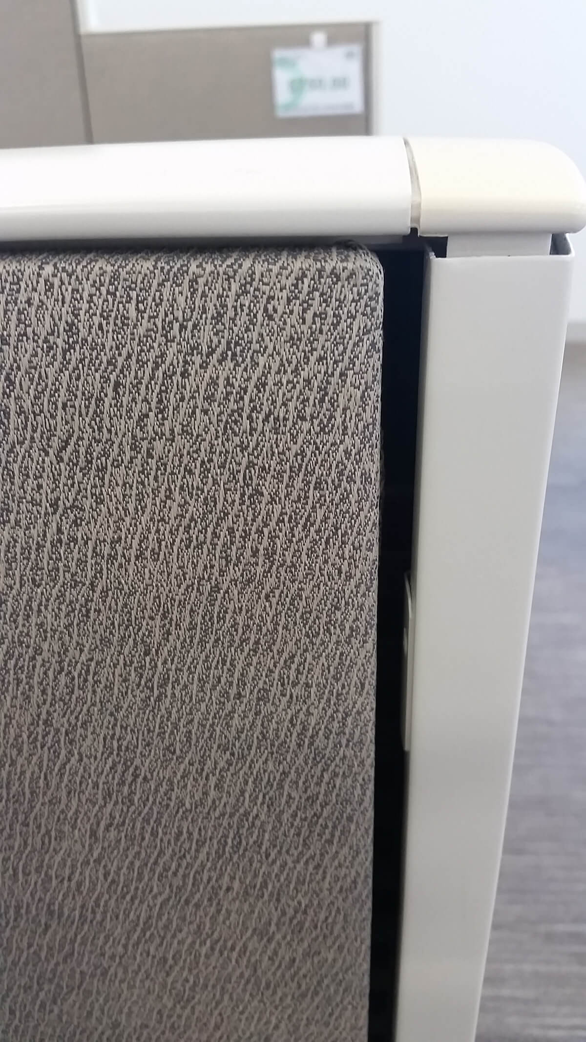 Used cubicles with tall panels from Haworth - Close up for fabric