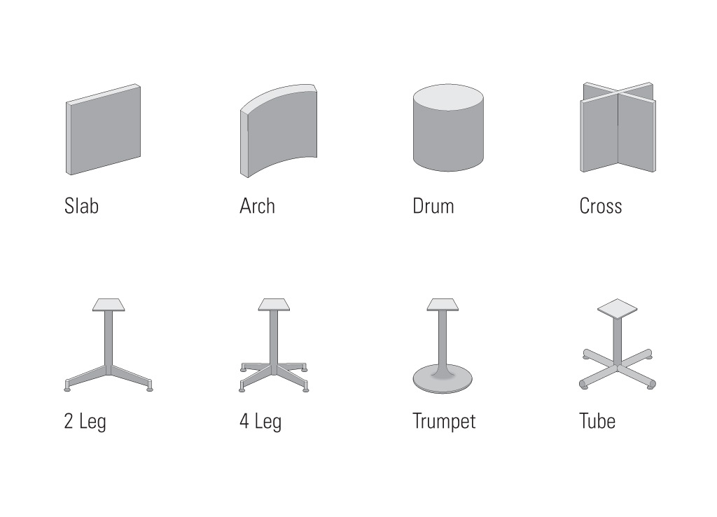 Enhance your affordable office furniture tables with 8 base options.