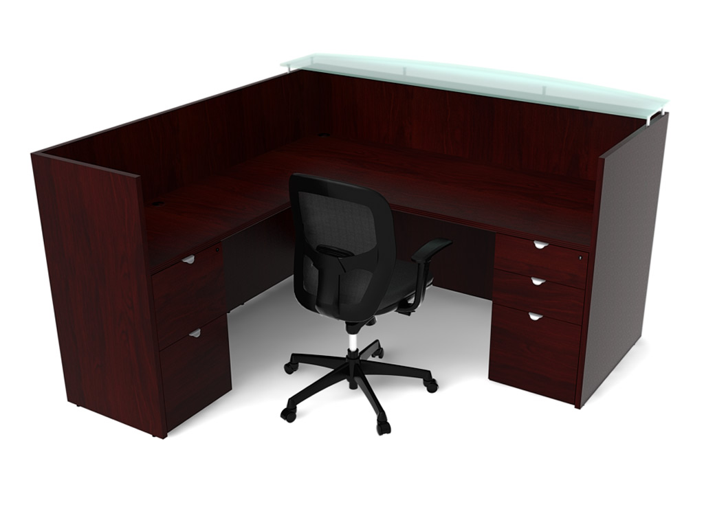 Wood and Glass Reception Desk Wood Reception Area Furniture