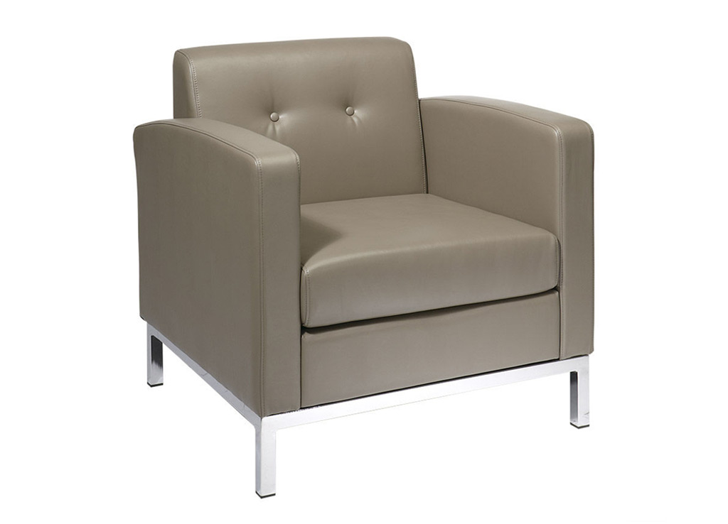 Lobby Chairs Wall Street Armchair Wst51a Smoke Beige Faux Leather 