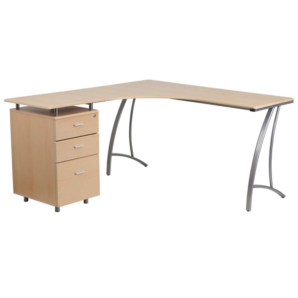 Computer Desk With Drawers - Flavian Computer Desk For Small Spaces