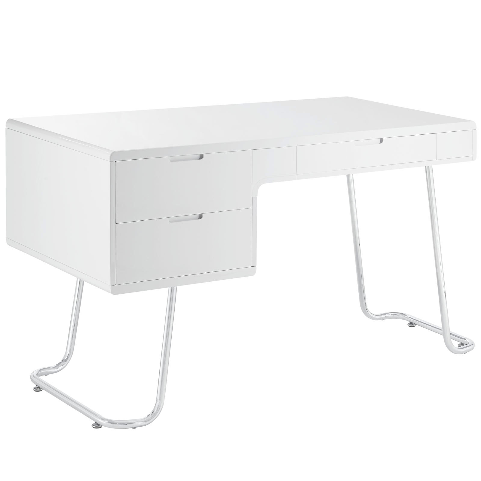 White Office Desk - Space Saving Desk - Computer Desk For Small Spaces