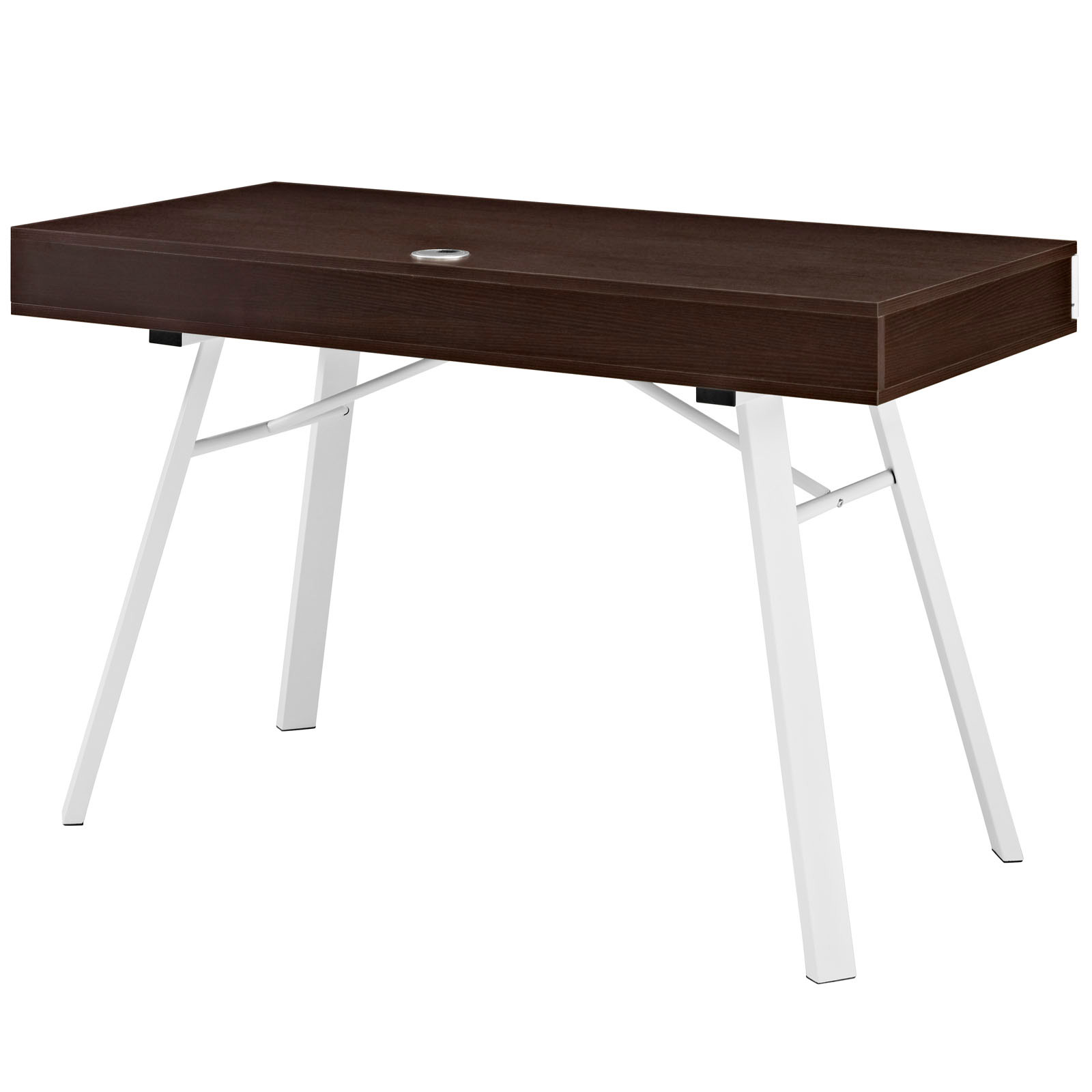 Space saving desk from Modway - Back View - Shown in Cherry (Brown)