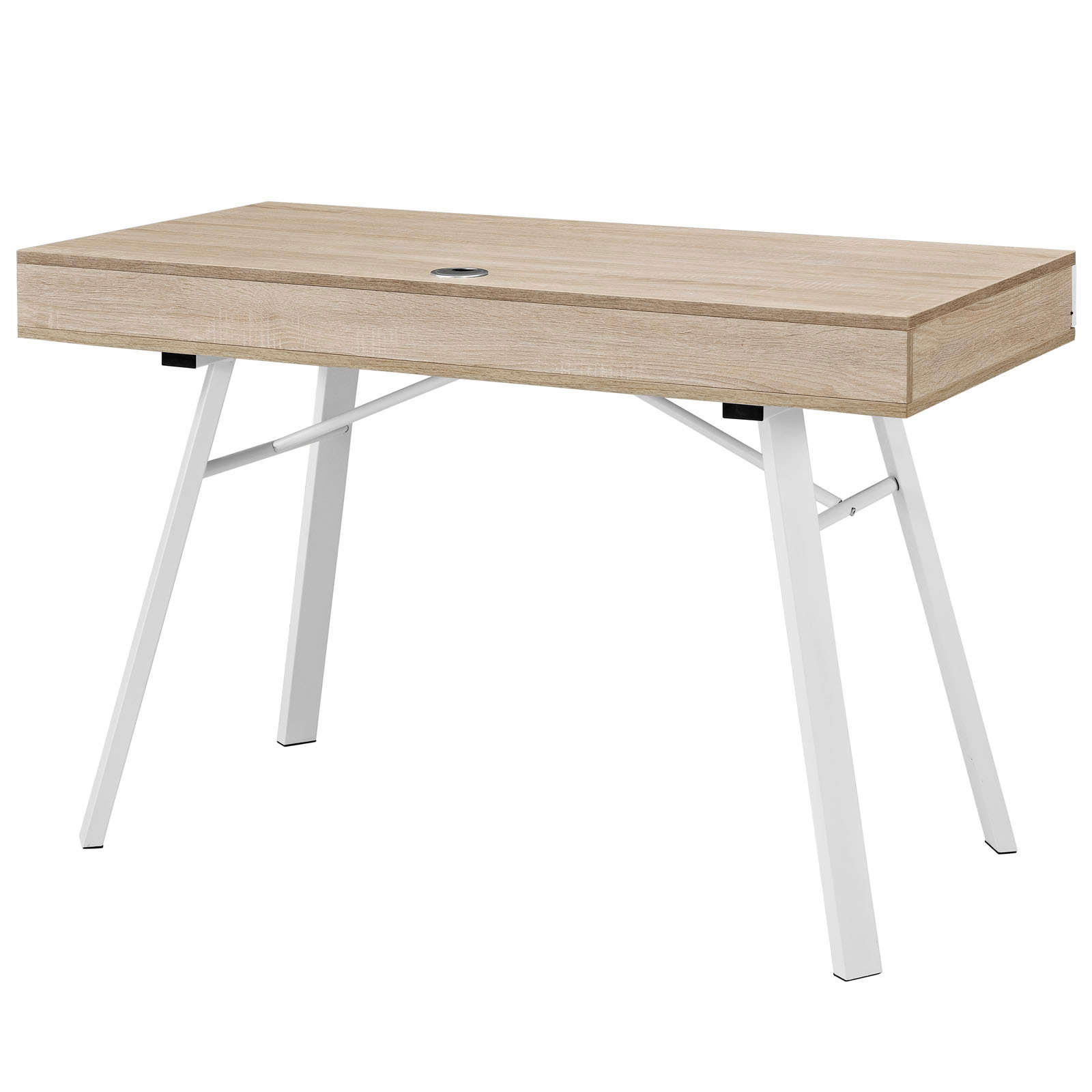 Space saving desk from Modway - Back View - Shown in Oak (Beige)