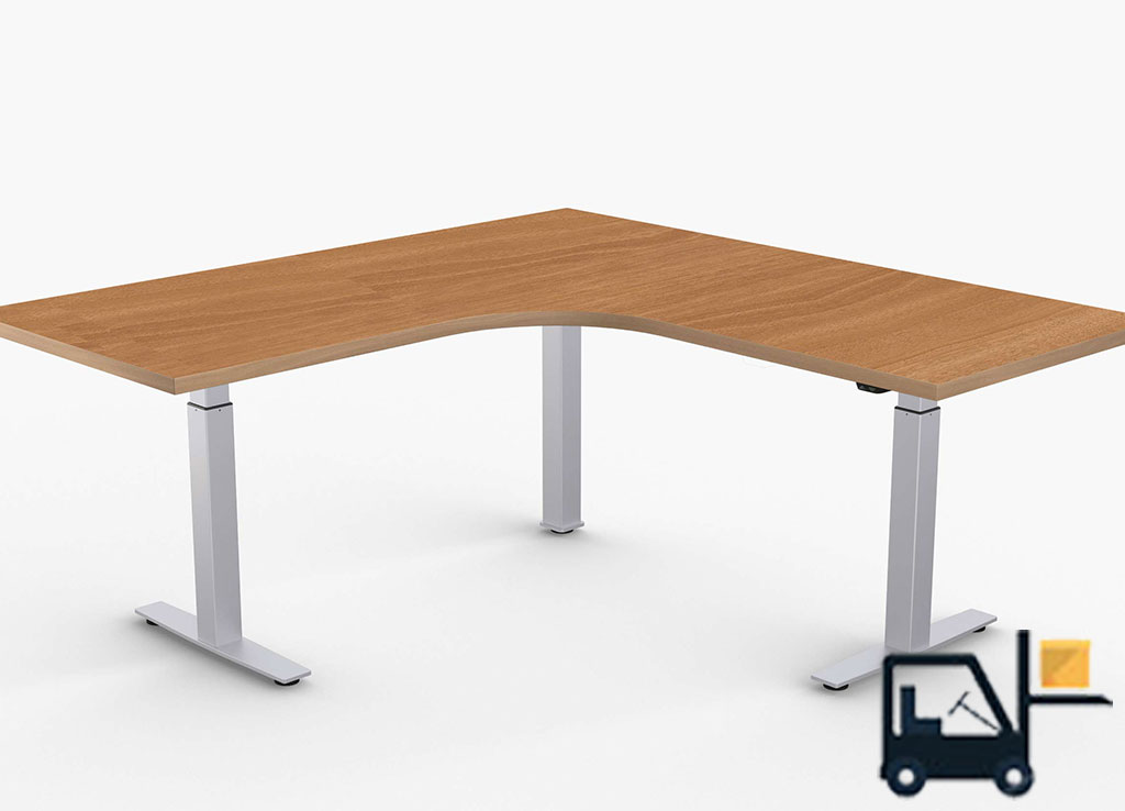 L Shaped Adjustable Computer Desk - ValuLift Sit Stand Desks