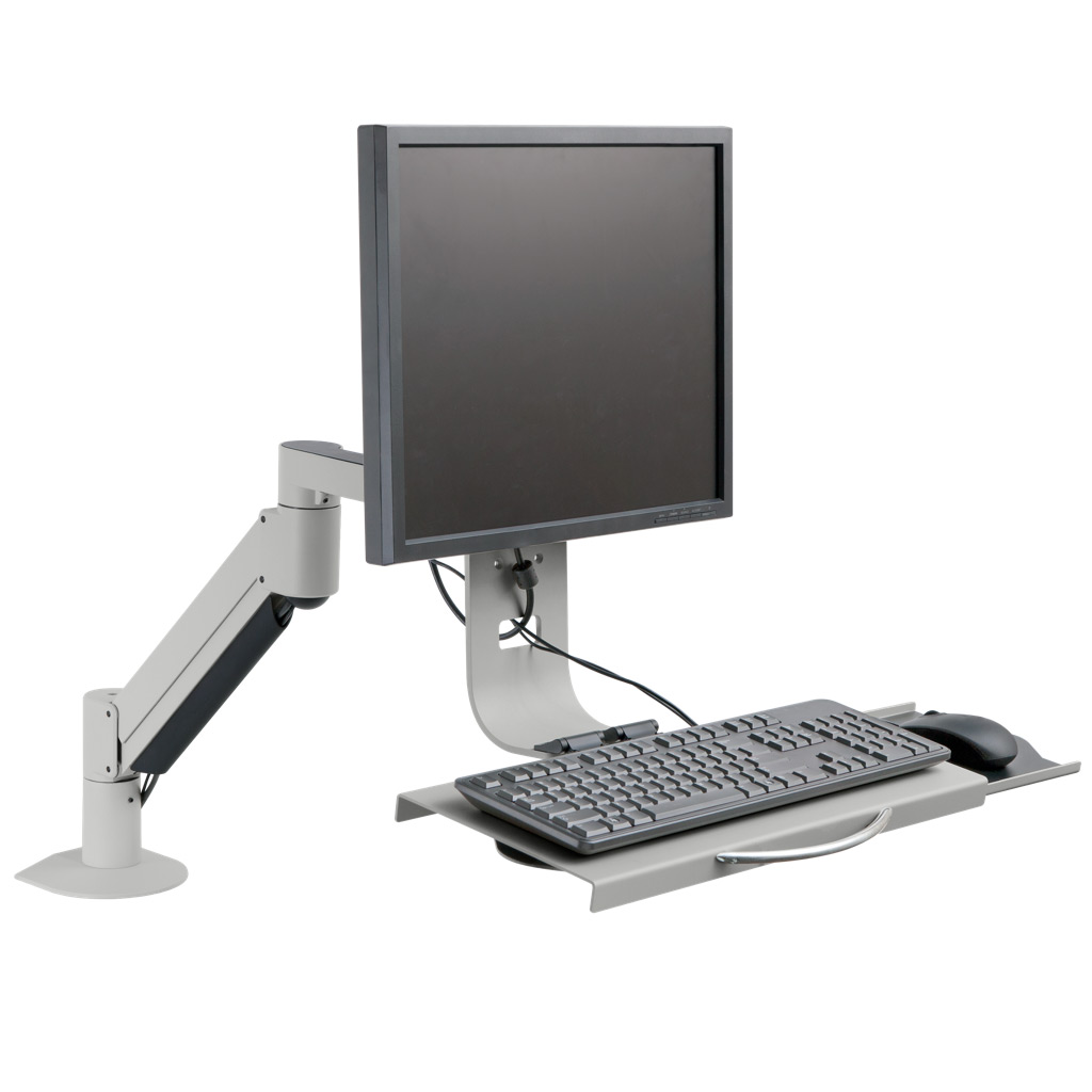 Stand Up Desk Conversion - Data Entry Monitor Arm for Sit Stand Desks