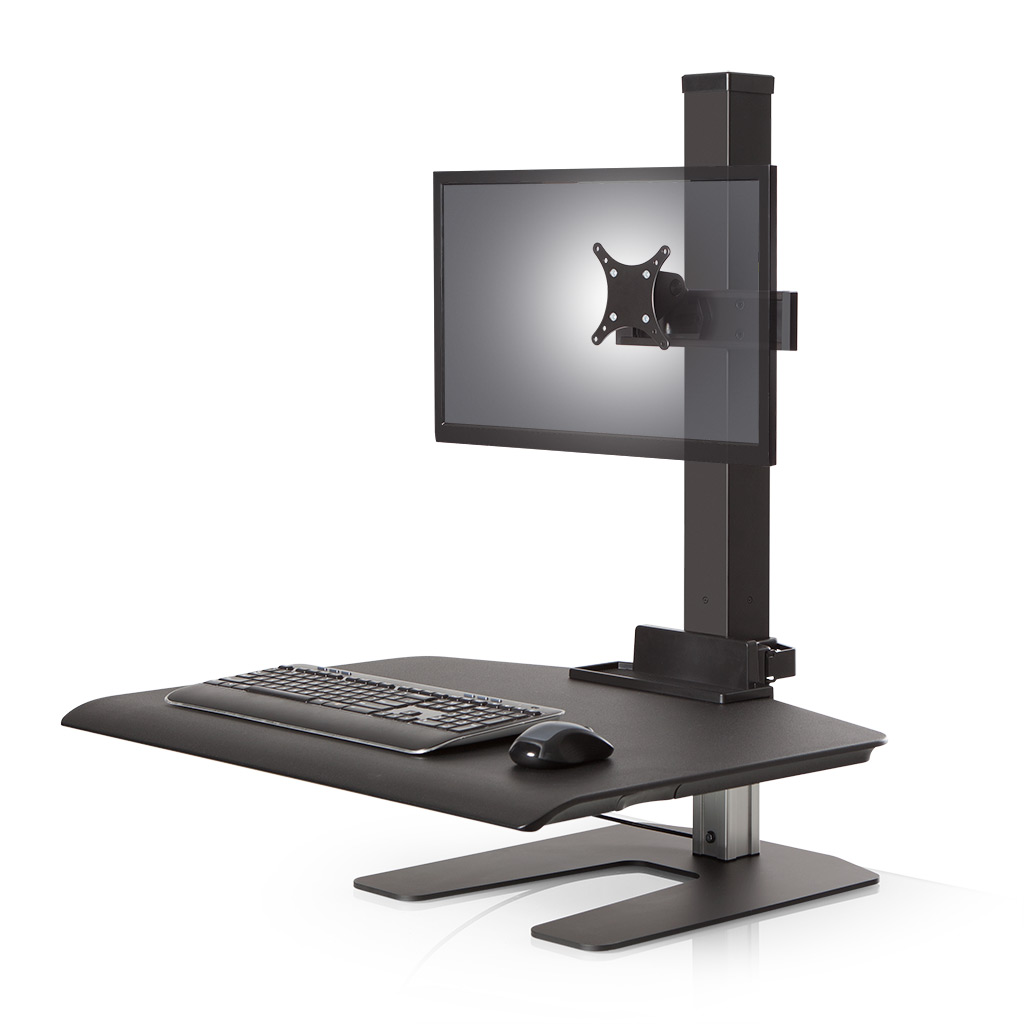 Stand Sit Desk Conversion Kit from LCD Arms - Shown in Black