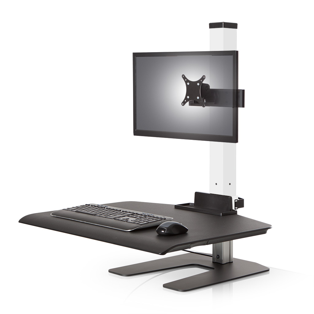 Stand Sit Desk Conversion Kit from LCD Arms - Shown in White