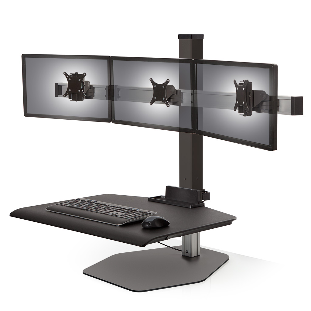 Stand Sit Desk Conversion Kit from LCD Arms - Shown in Black
